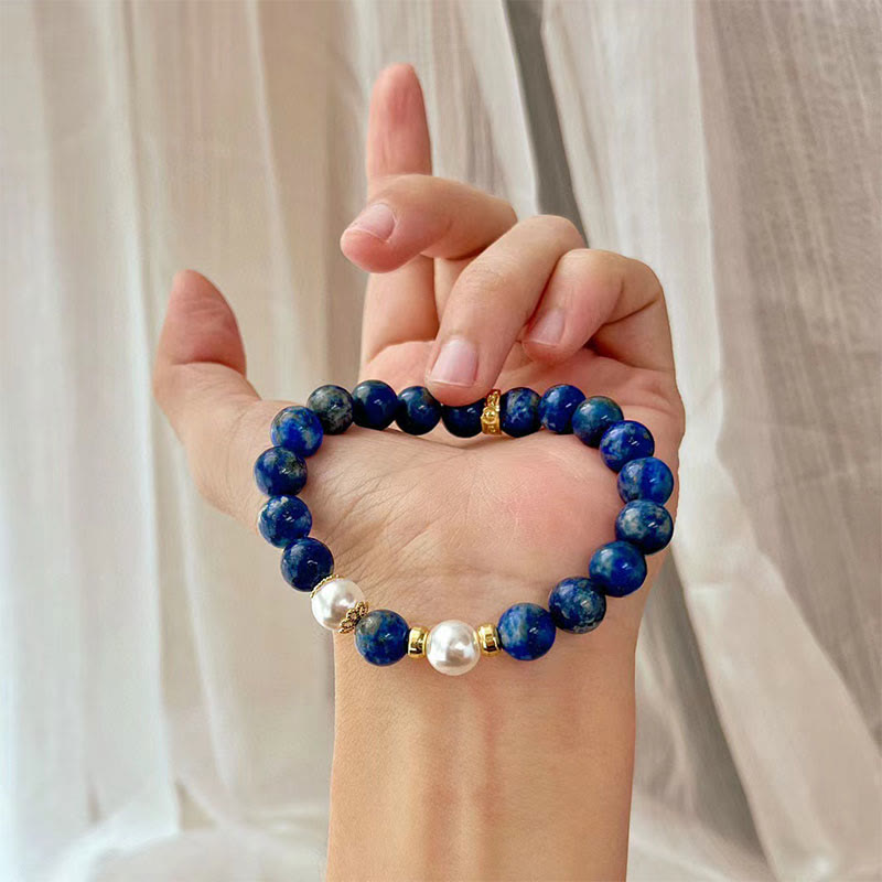 Buddha Stones Lazurite Beads Serenity Balance Armband