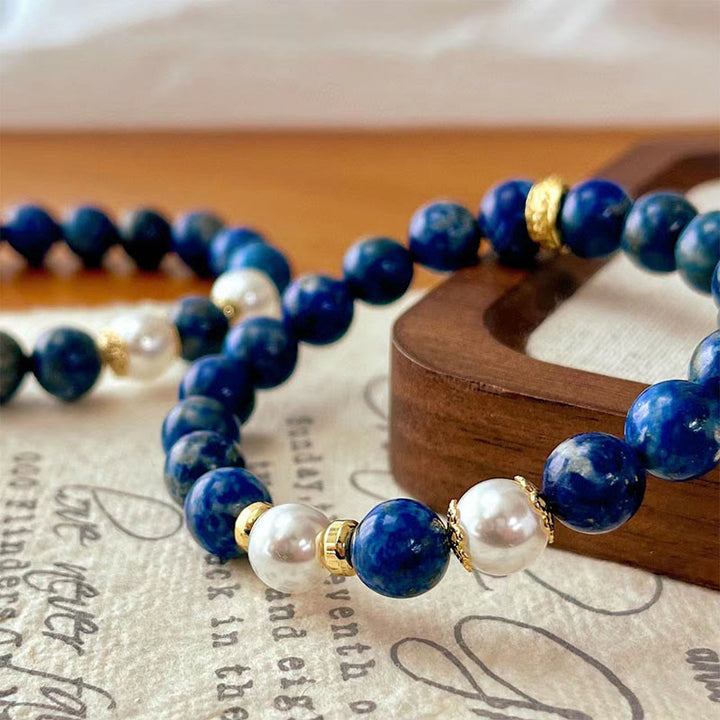 Buddha Stones Lazurite Beads Serenity Balance Armband