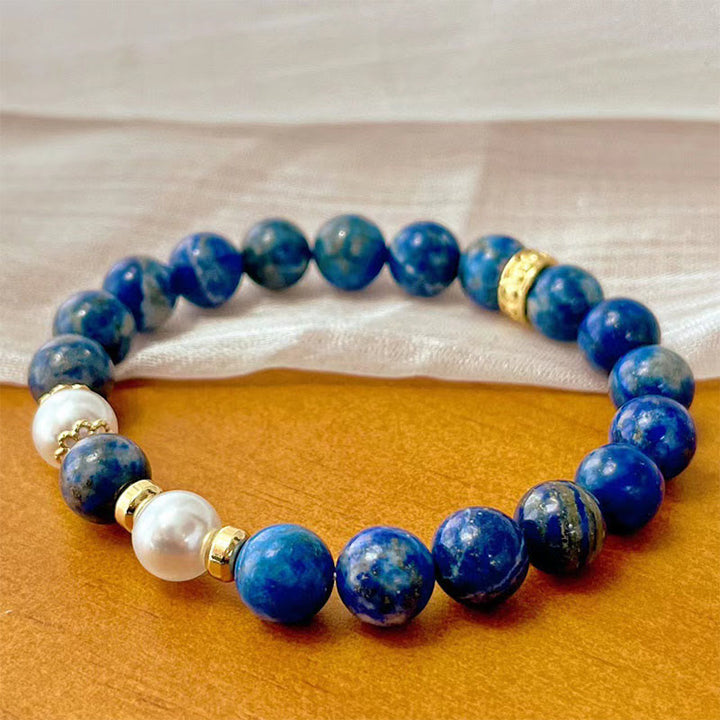 Buddha Stones Lazurite Beads Serenity Balance Armband