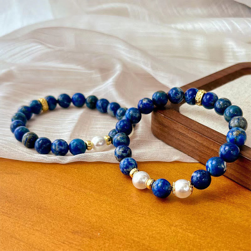 Buddha Stones Lazurite Beads Serenity Balance Armband
