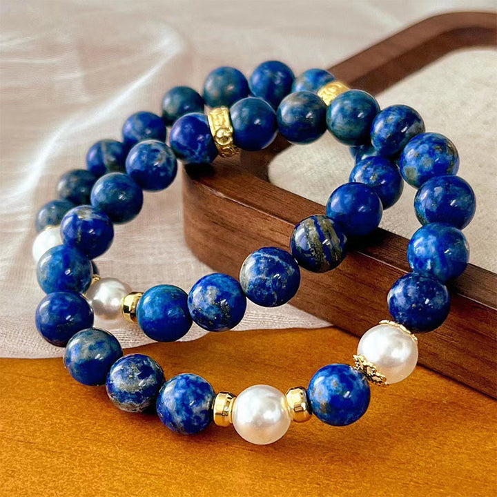 Buddha Stones Lazurite Beads Serenity Balance Armband