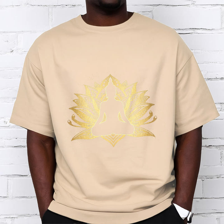 Buddha Stones ​​Golden Lotus Meditation Buddha T T-shirt - image 9