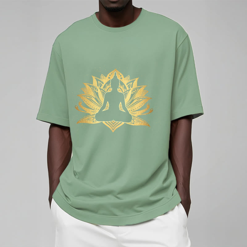 Buddha Stones ​​Golden Lotus Meditation Buddha T T-shirt - image 15
