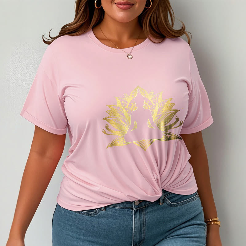 Buddha Stones ​​Golden Lotus Meditation Buddha T T-shirt - image 13