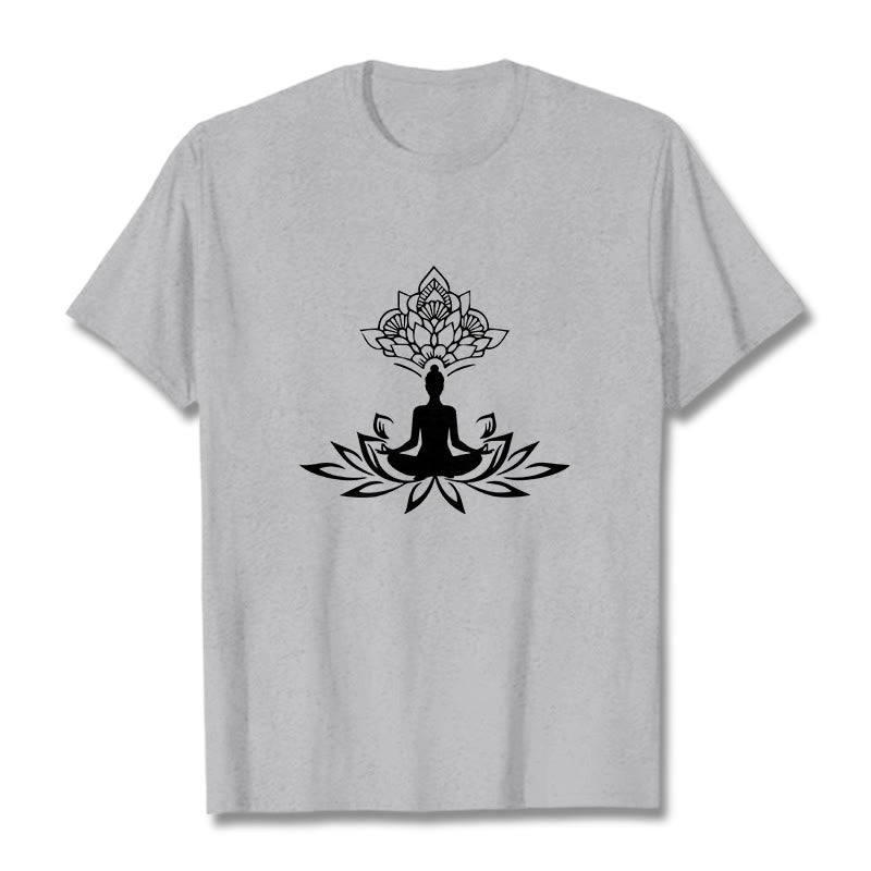 Buddha Stones ​​Lotus Blume Meditation Buddha T T-shirt - Hellgrau - 2XL - image 19