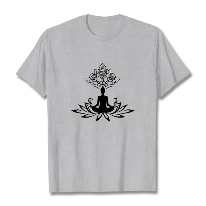 Buddha Stones ​​Lotus Blume Meditation Buddha T T-shirt - Hellgrau - 2XL - image 19
