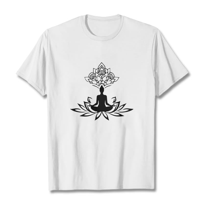 Buddha Stones ​​Lotus Blume Meditation Buddha T T-shirt - Weiß - 2XL - image 0