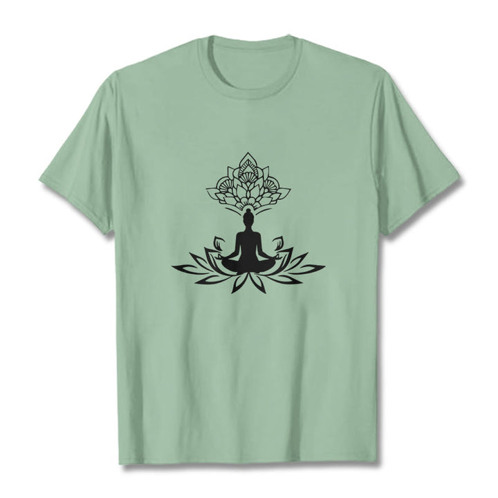 Buddha Stones ​​Lotus Blume Meditation Buddha T T-shirt - Blassgrün - 2XL - image 15