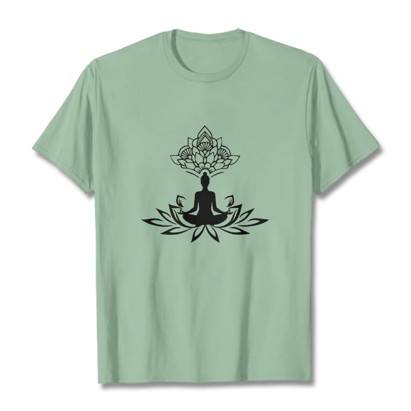 Buddha Stones ​​Lotus Blume Meditation Buddha T T-shirt - Hellgrün - 2XL - image 14