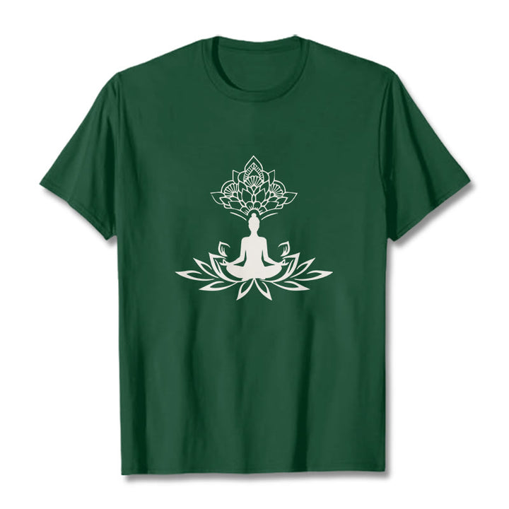Buddha Stones ​​Lotus Blume Meditation Buddha T T-shirt - Waldgrün - 2XL - image 10