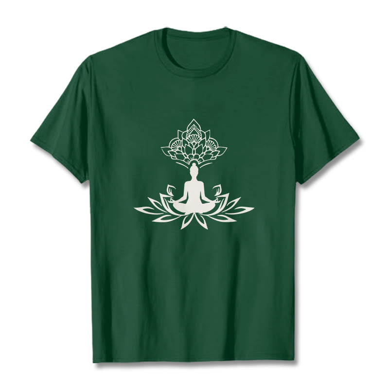 Buddha Stones ​​Lotus Blume Meditation Buddha T T-shirt - WaldGrün - 2XL - image 11