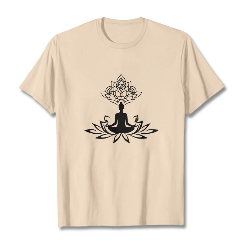 Buddha Stones ​​Lotus Blume Meditation Buddha T T-shirt - Biskuit - 2XL - image 8