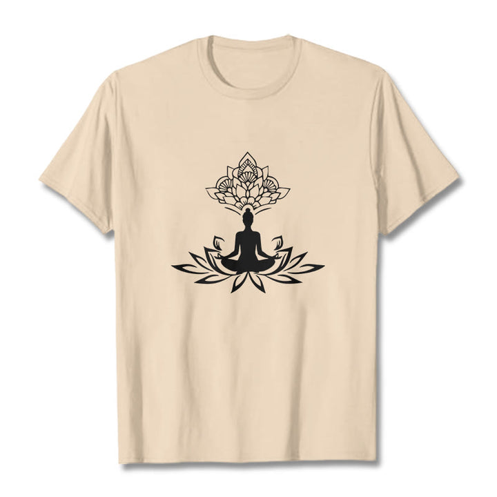 Buddha Stones ​​Lotus Blume Meditation Buddha T T-shirt - Biskuit - 2XL - image 8