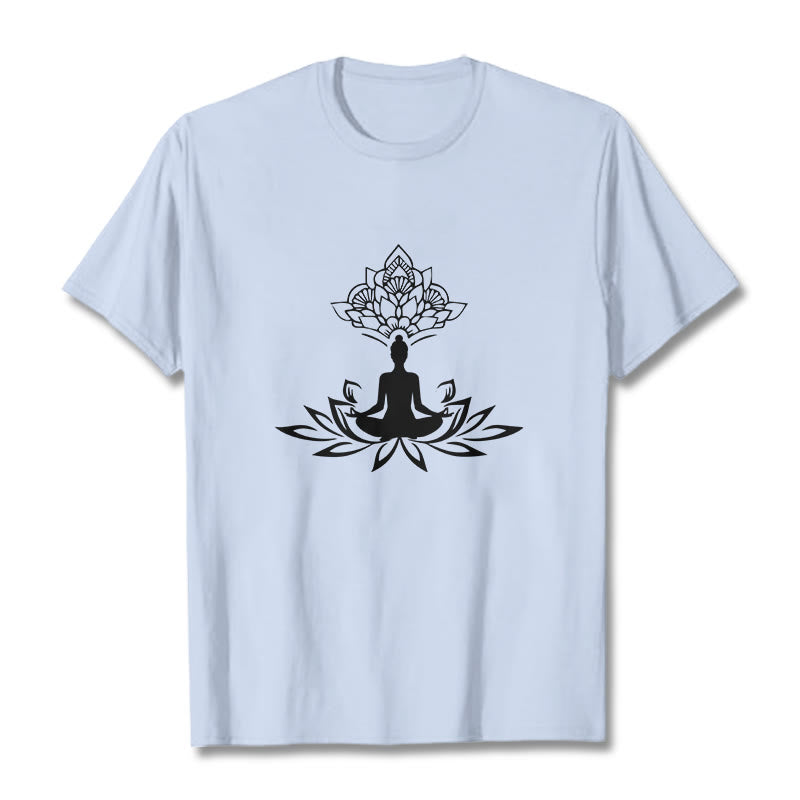 Buddha Stones ​​Lotus Blume Meditation Buddha T T-shirt - Hellcyan - 2XL - image 18