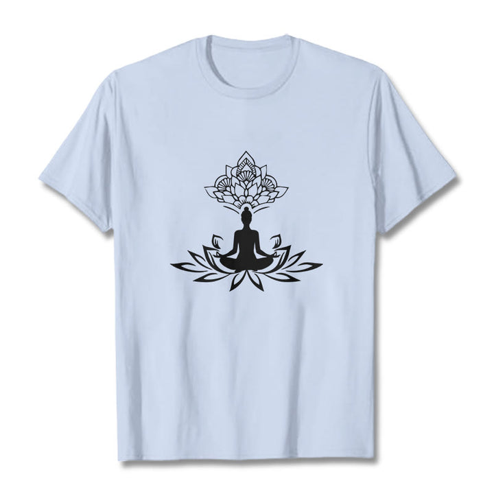 Buddha Stones ​​Lotus Blume Meditation Buddha T T-shirt - Hellcyan - 2XL - image 18