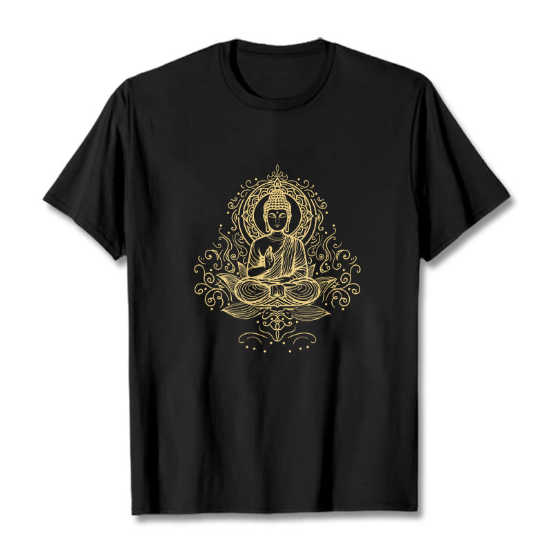 Buddha Stones ​​Lotus Blume Reben Meditation Buddha T T-shirt - Schwarz - 2XL - image 4