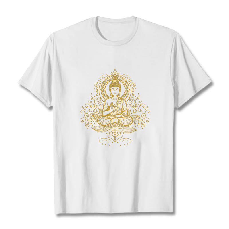Buddha Stones ​​Lotus Blume Reben Meditation Buddha T T-shirt - Weiß - 2XL - image 7