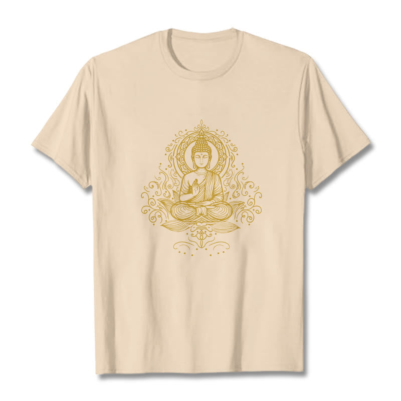 Buddha Stones ​​Lotus Blume Reben Meditation Buddha T T-shirt - Biskuit - 2XL - image 10