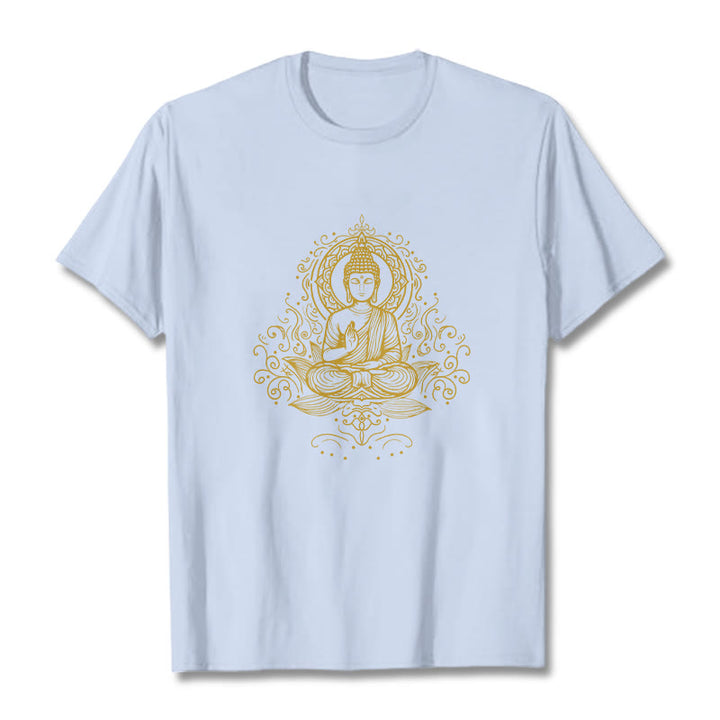 Buddha Stones ​​Lotus Blume Reben Meditation Buddha T T-shirt - Hellcyan - 2XL - image 18