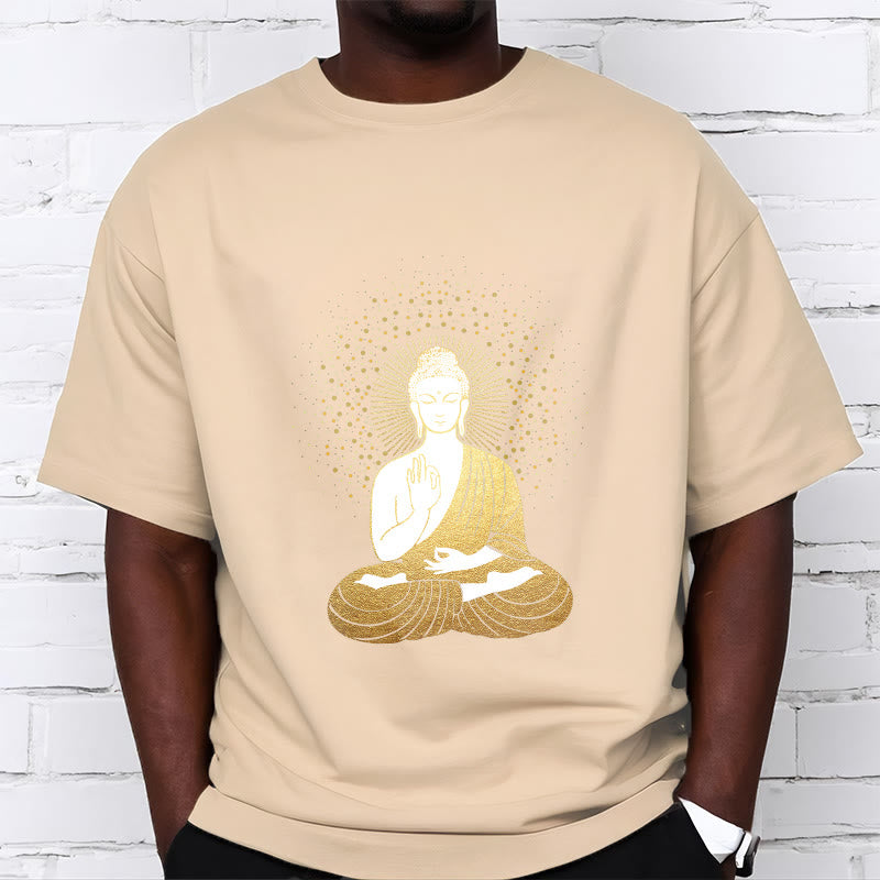 Buddha Stones ​​Goldene Meditation Buddha Mit Goldenen Aura T T-shirt - image 12