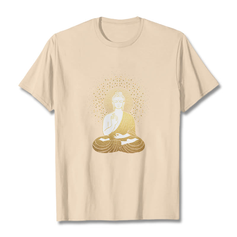 Buddha Stones ​​Goldene Meditation Buddha Mit Goldenen Aura T T-shirt - Biskuit - 2XL - image 10