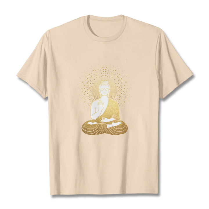 Buddha Stones ​​Goldene Meditation Buddha Mit Goldenen Aura T T-shirt - Biskuit - 2XL - image 10