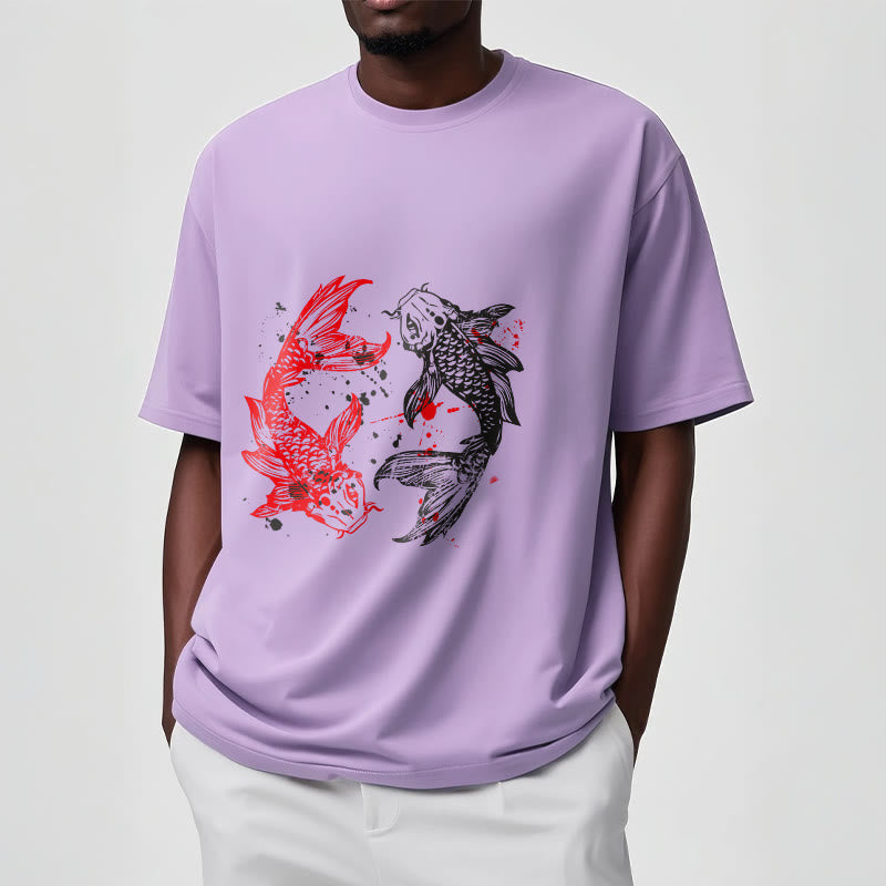 Buddha Stones Rot Schwarz Koi Fisch T-Shirt
