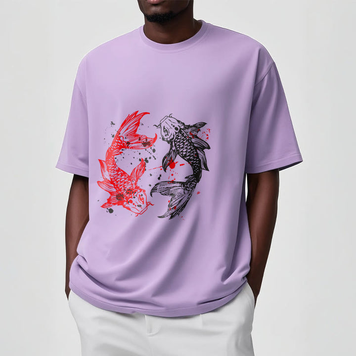 Buddha Stones Rot Schwarz Koi Fisch T-Shirt