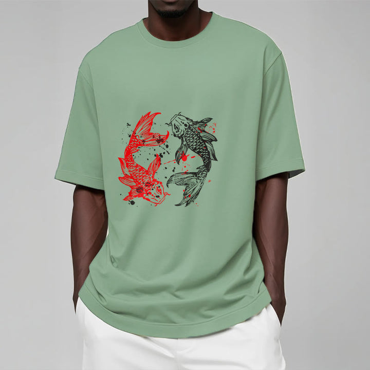 Buddha Stones Rot Schwarz Koi Fisch T-Shirt