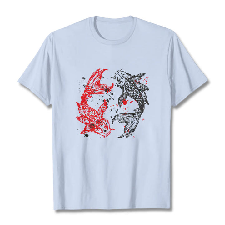 Buddha Stones ​​Rot Schwarz Koi Fisch T-Shirt - Hellcyan - 2XL - image 18