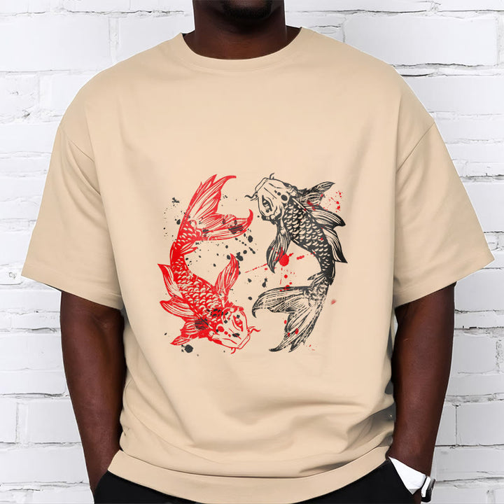 Buddha Stones Rot Schwarz Koi Fisch T-Shirt