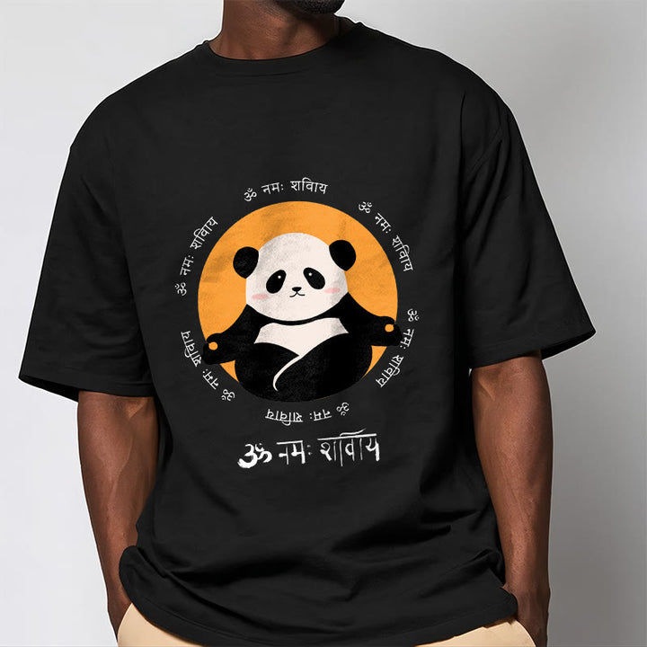 Buddha Stones Panda Sanskrit Namah Shivaya T-Shirt - image 6