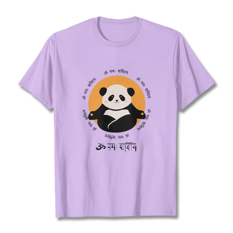 Buddha Stones Panda Sanskrit Namah Shivaya T-Shirt - Pflaume - 2XL - image 16