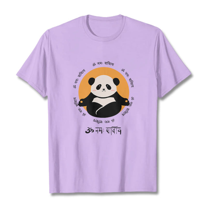 Buddha Stones Panda Sanskrit Namah Shivaya T-Shirt - Pflaume - 2XL - image 16