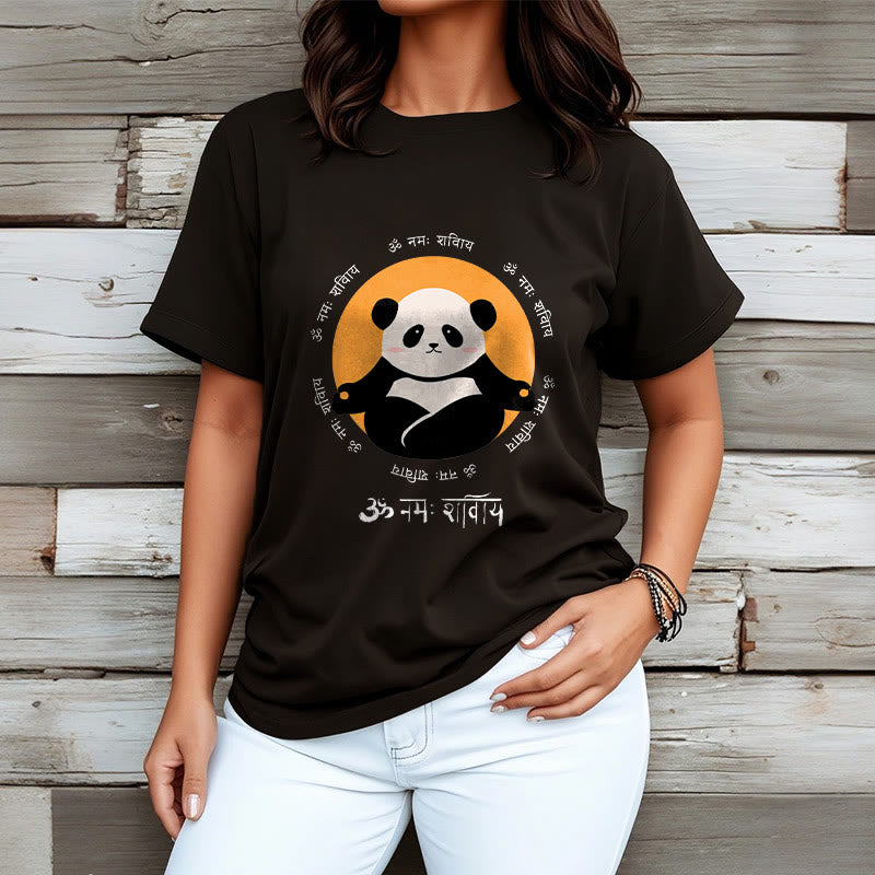 Buddha Stones Panda Sanskrit Namah Shivaya T-Shirt
