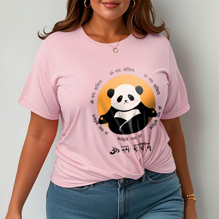 Buddha Stones Panda Sanskrit Namah Shivaya T-Shirt