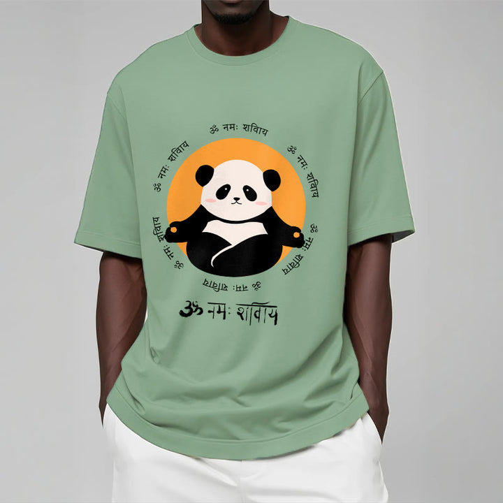 Buddha Stones Panda Sanskrit Namah Shivaya T-Shirt