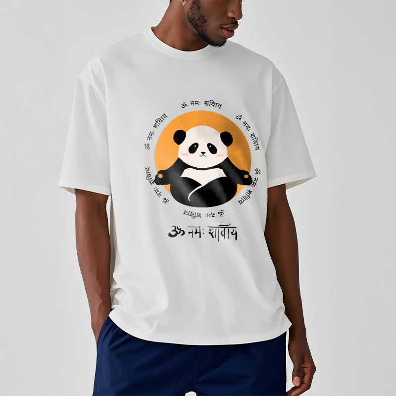 Buddha Stones Panda Sanskrit Namah Shivaya T-Shirt - image 1
