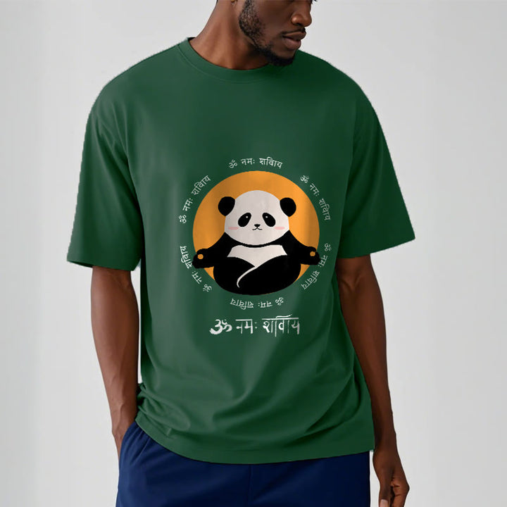Buddha Stones Panda Sanskrit Namah Shivaya T-Shirt