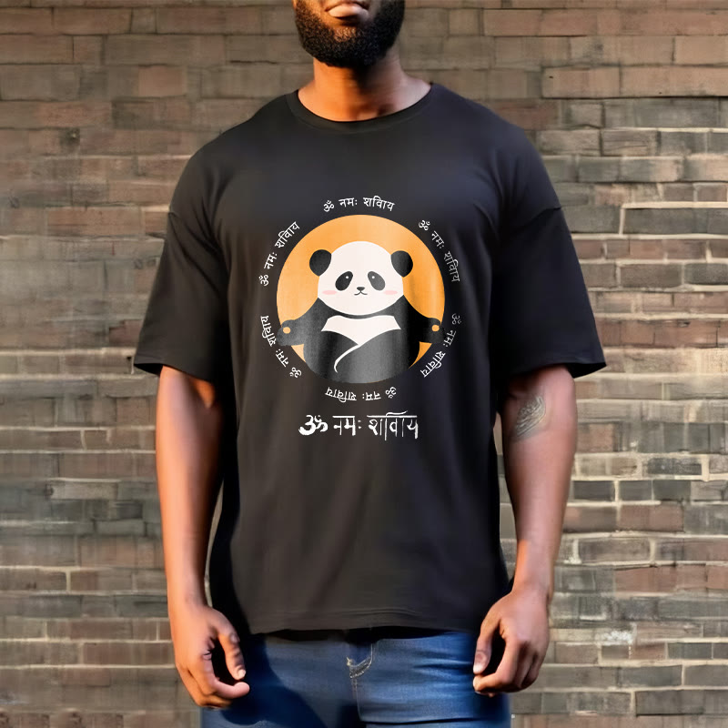 Buddha Stones Panda Sanskrit Namah Shivaya T-Shirt