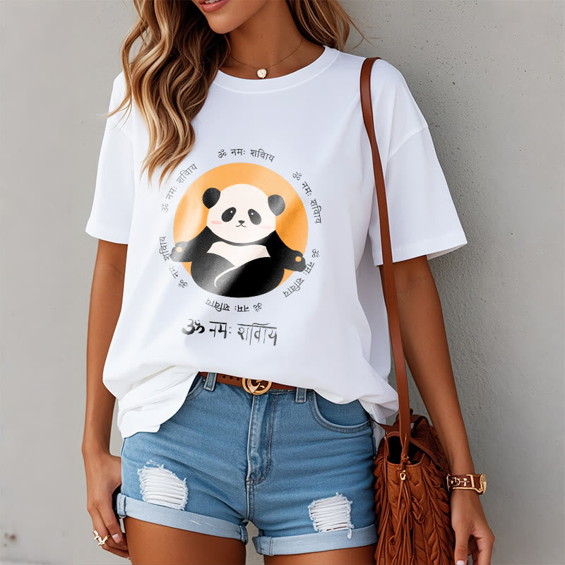Buddha Stones Panda Sanskrit Namah Shivaya T-Shirt - image 2