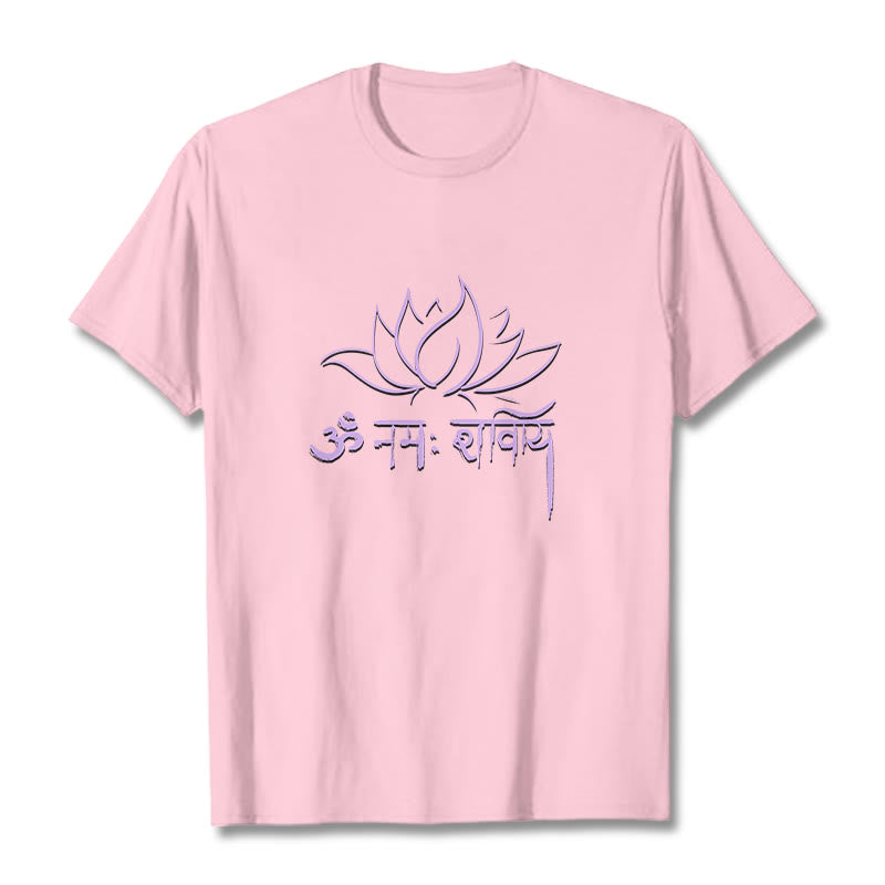 Buddha Stones Lotus Sanskrit Namah Shivaya T-Shirt - Hellrosa - 2XL - image 13