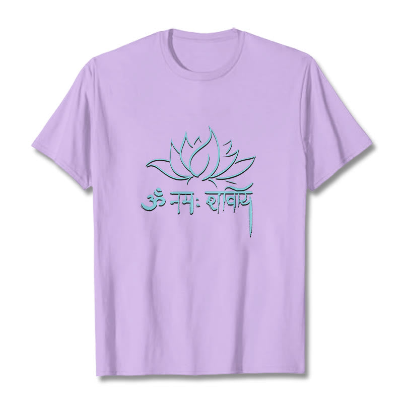 Buddha Stones Lotus Sanskrit Namah Shivaya T-Shirt - Pflaume - 2XL - image 17
