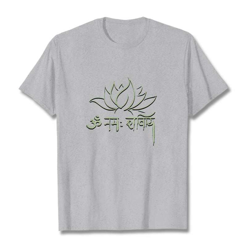 Buddha Stones Lotus Sanskrit Namah Shivaya T-Shirt - Hellgrau - 2XL - image 20
