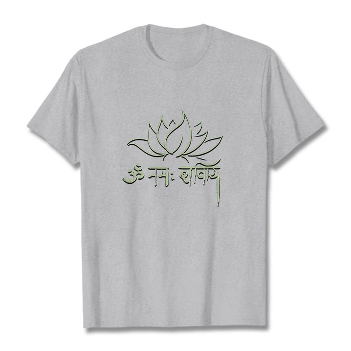 Buddha Stones Lotus Sanskrit Namah Shivaya T-Shirt - Hellgrau - 2XL - image 19