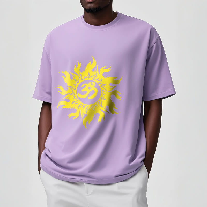 Buddha Stones OM Mantra Sanskrit Gold Sun Tee T-Shirt - image 18
