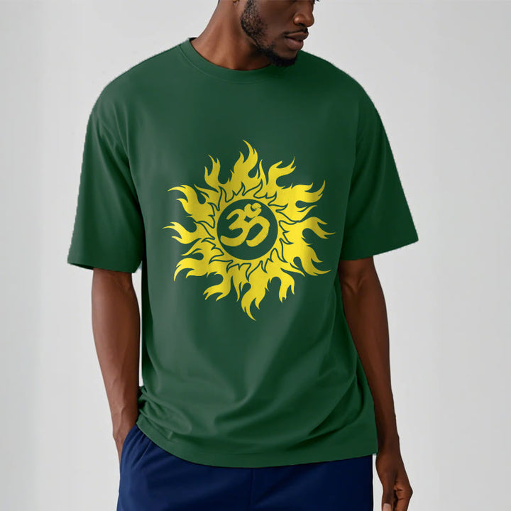 Buddha Stones OM Mantra Sanskrit Gold Sun Tee T-Shirt - image 12