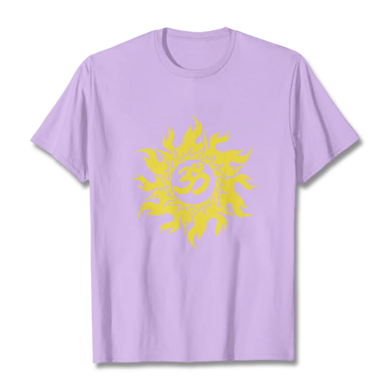 Buddha Stones OM Mantra Sanskrit Gold Sun Tee T-Shirt - Pflaume - 2XL - image 17