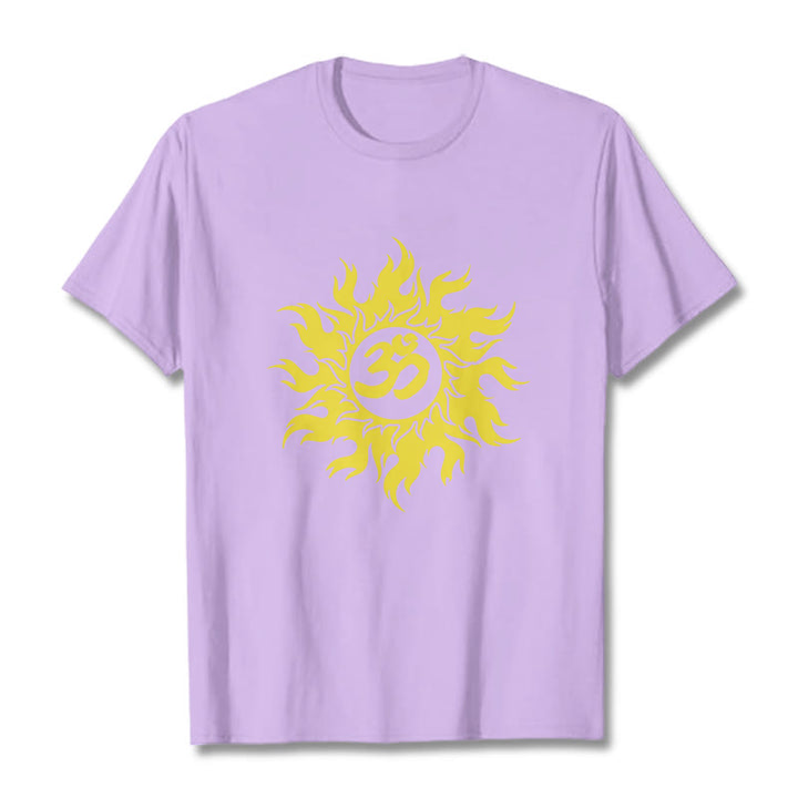 Buddha Stones OM Mantra Sanskrit Gold Sun Tee T-Shirt - Pflaume - 2XL - image 17