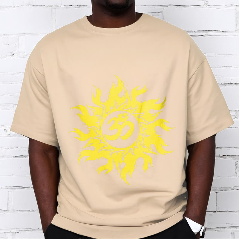 Buddha Stones OM Mantra Sanskrit Gold Sun Tee T-Shirt - image 9